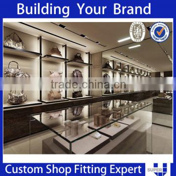 2016 High End Luxury Handbag Retail Shop Display Showroom Display Racks With LED