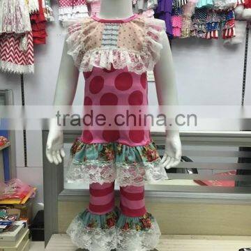 wholesale toddler girls boutique clothing set baby girls outfit with ruffle pants American comfort persnickety 2016 spring sets