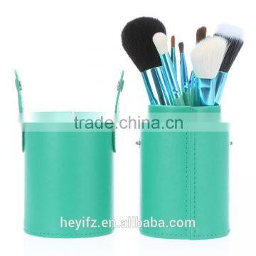 High Quality Multi-color Real Hair 12PCS Goat Hair Makeup Brush Set With Cylinder Holder photo-6