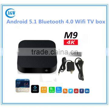 Quad-core Android 5.1 Smart TV BOX S905 4K Bluetooth 4.0 2.4G Wifi ROM 8G TV Box