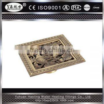 XINHANGMU bathroom floor drain brass anti-odor antique square 120*120