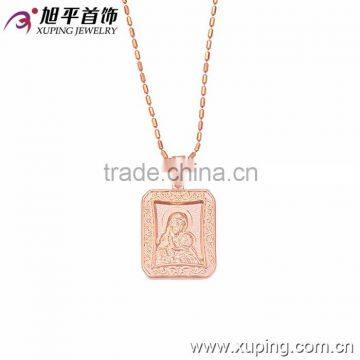 Top Quality Cube Shape Design Rose Color Gold Fashion Pendant