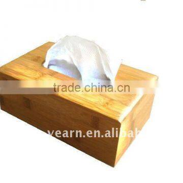 Bamboo Tissue Box Napkin Paper Holder with Cuboid Rectangular Solid or Customized Shape for Facial Tissue Holding and Bathroom