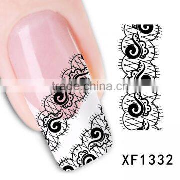 2015 2D Type and Plastic Material lace design water proof lace nail art stickers