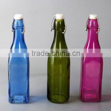 500ml glass drinking bottle with clip