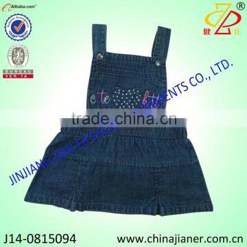 manufacture children girls DENIM overall dress dungarees dress kids denim dress