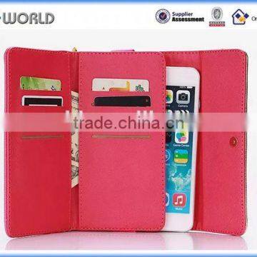 Cross Pattern Universal Wallet Leather Case Leather Wallet Case for Cellphone