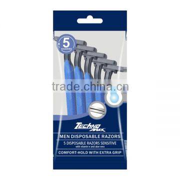 Cheapest Twin Blade Rubber Handle Razor Compete With Gilette Blue 2 photo-2