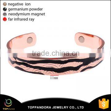 High Power Magnetic Copper Plain Cuff Bangle Various Design Men Adjustable Brass Bangle Cooper Bangle