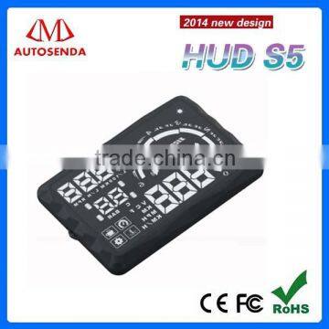 Hottest design 5.5" Big Digital screen hud head up display for all car with OBDII, hud speed display