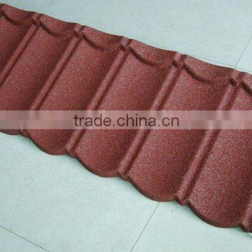 Color Stone Coated Steel Roofing Tile Sheet With Best Price And Long life , Stone Coated Step Tile Roofing Sheet Price