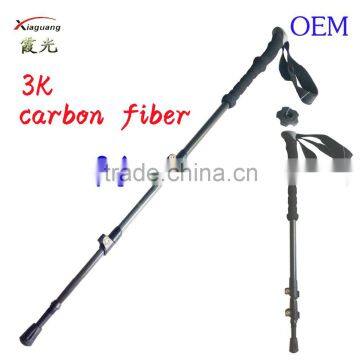 ninghai xia guang tourist necessities factory 3K carbon fiber hiking adjustable walking stick