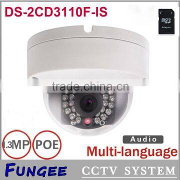 China Shenzhen POE Waterproof outdoor surveillance system Dome IP camera with SD card andip camera audio input output CCTV