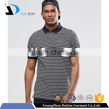 Daijun oem wholesale custom high quality 100% cotton cheap men stripe polo shirts