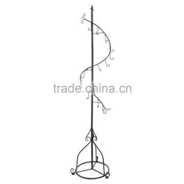 Elegant Black Metal Spiral Coat Hanger / Bag Display / Garment Rack Stand