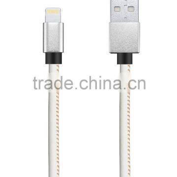 Hot sell mfi certified charging cable PU leather Mfi cable