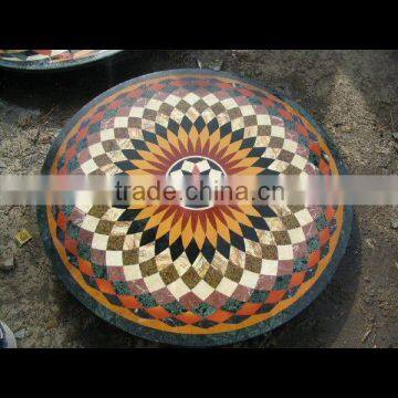 Marble Inlay Flooring , Marble Medallion , Stone Mosic Medallion