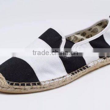 Latest Canvas Shoes for Men Espadrilles Cheap Wide Stripe Flat Shoes photo-2