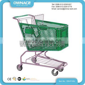 Wanzl Colorful Plastic Shopping Trolley Cart for Hypermarket Walmart