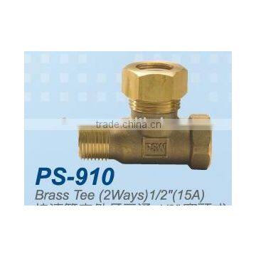 High Quality Taiwan made brass tube pipe fitting tee