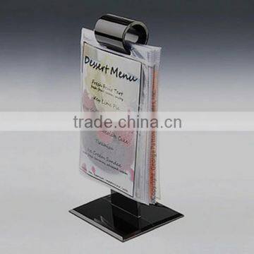 High-quality custom black acrylic flip menu holder