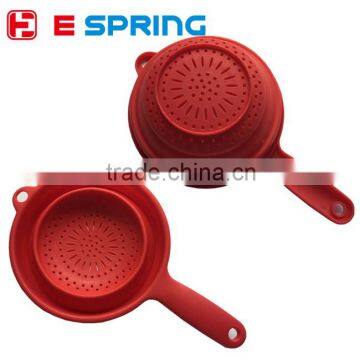 Multi-purpose collapsible kitchen drain food silicone strainer with handle