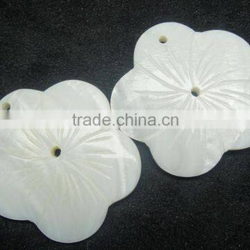 Exclusive Rare Arrival Mother of Pearl Gemstone With Beautiful Flower Carving for Pendant Earring Jewelry and Wire Warp