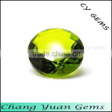 5.00mm Round shape apple green color artificial glass