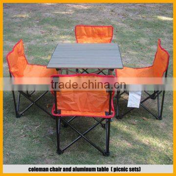 Foldable picnic chairs and table sets