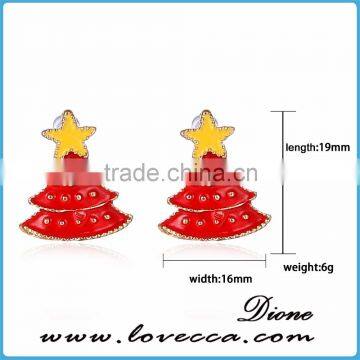 Popular Cute Christmas Tree Stud Alloy Earrings photo-2