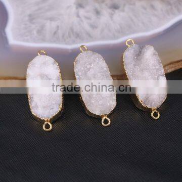 Druzy Stone Connector Gold Plated Gem Stone Beads For Jewelry Making