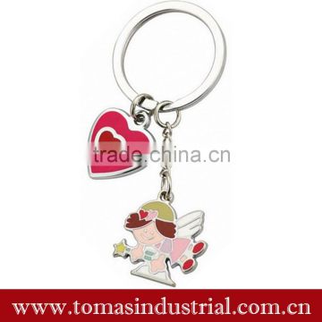 2016 customized angel shape metal keychain