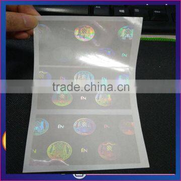 NJ pvc transparent card printing hologram 3d laser hologram security stickers