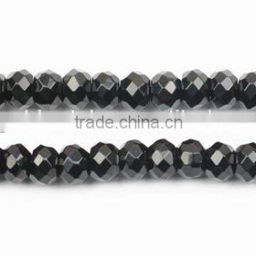 Wholesale Black Agate Faceted Rondelles Gemstone Beads(SL74345)