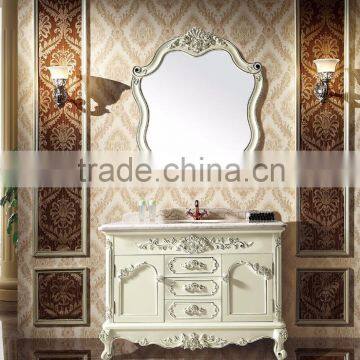 white color solid wooden bathroom basin mirrored cabinets WTS1612