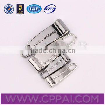 High quality white metal plating color zip pullers
