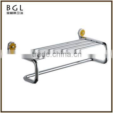 Modern Multi-Functional Zinc Alloy Polished Chrome Bathroom Sanitary Items Wall Mounted Bathroom Towel Shelf