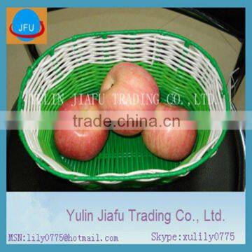 Household oval green plastic fruit basket