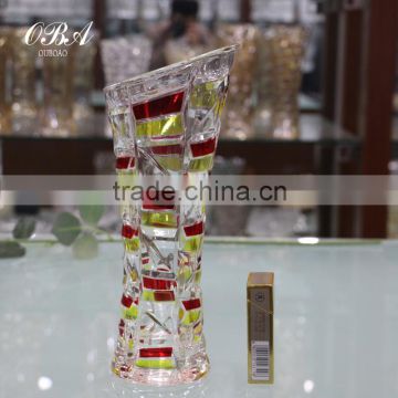 Clear Glass Vase Flower Receptacle Holder Vase Cancave Flower Home Table,Red&Yellow Flower Vase