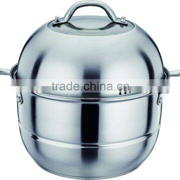 2015 NEW ITEM-26CM/28CM/30CM Encapsulated Double Racks Steampot with stainless steel handles