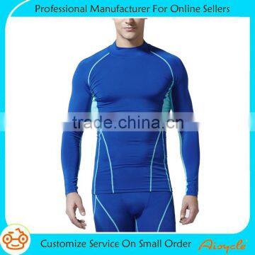 Men's Cool Dry Compression Baselayer Mock Long Sleeve T Shirts