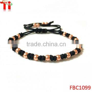 2016 New design 18K gold round beads bracelet with macrame