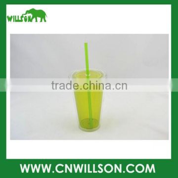 hot selling new product for 2016 plastic cup with straw