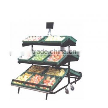 supermarket fruit and vegetable rack with light box