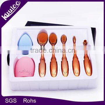 Hot sale full face using Puff oval 7 brush with cleaning mat