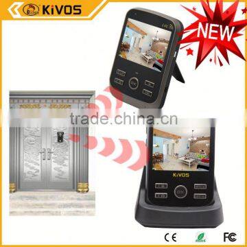 2.4Ghz 300meter kivos kdb300 video door phone system With Pir Auto-detection Recording