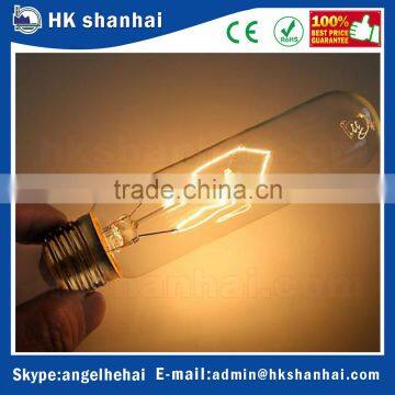 2016 Hot Sale 40W E26/E27/B22 T10 Clear Tubular Vintage Filament Edison Bulb Amber Tungsten Lamp photo-2