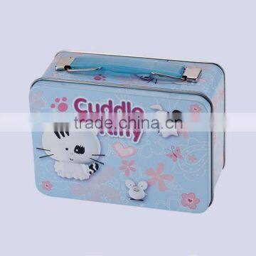 2015 new style fashion high quality handle lunch tin box with lock