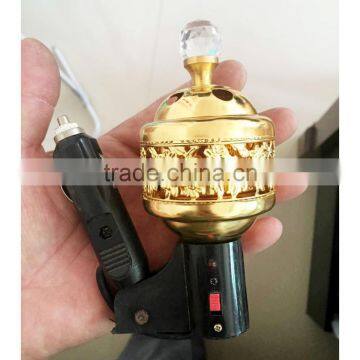 new design portable golden electric incense burner with usb for car burner