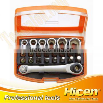 24pcs Nickel Plated Ratchet Screwdriver Bit And Socket Set